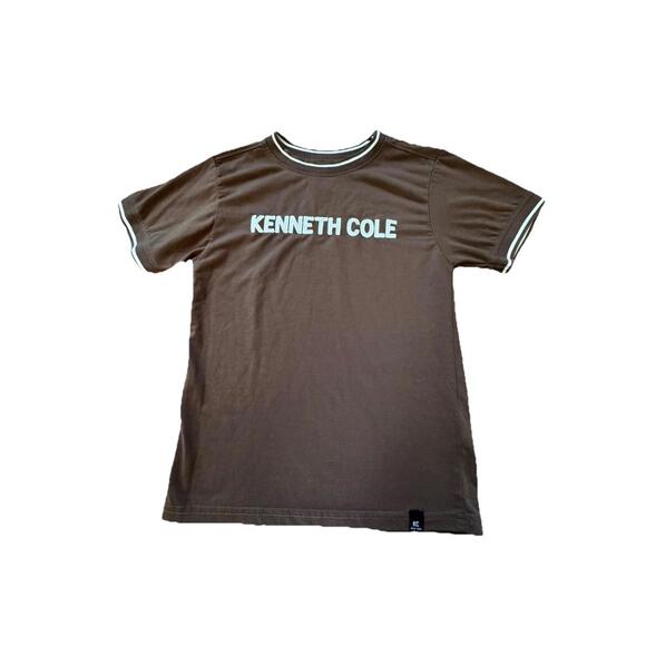 Kenneth Cole New York T-Shirt Kids Young Adult Tee Logo TShirt Brown Size 7 - Picture 1 of 9